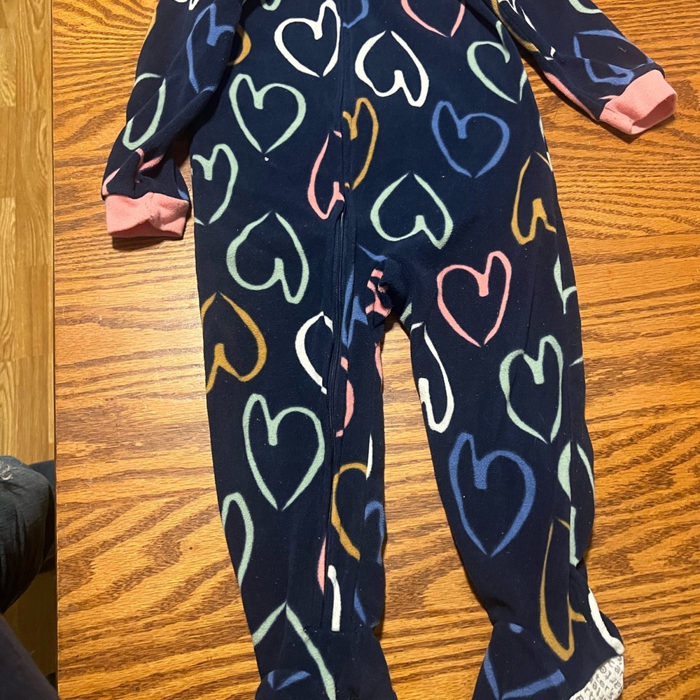Carter's Navy Heart Print Footie